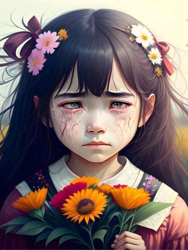 一个女孩在哭泣的视频